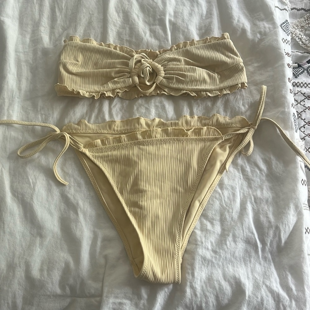 Yellow H&M Strapless Bikini